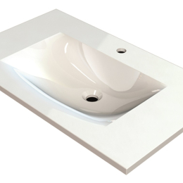 Vasque à encastrer-MARMITE- minéral composite blanc brillant MEGX 800C ICC