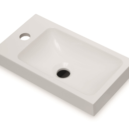 Vasque à encastrer-MARMITE- minéral composite blanc brillant RONX410 LR