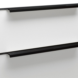 Poignée profilée droit sur chant alu noir brossé