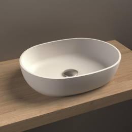 Vasque Iris solid surface blanc mat dim. 476 x 367mm