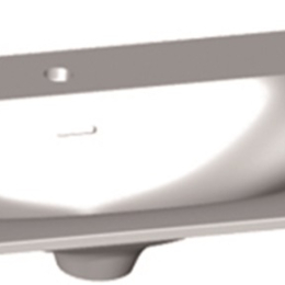 Plan Vasque TEPLAN marbre reconstitué blanc mat 1200mm