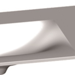 Plan Vasque TEPLAN marbre reconstitué blanc brillant 900mm