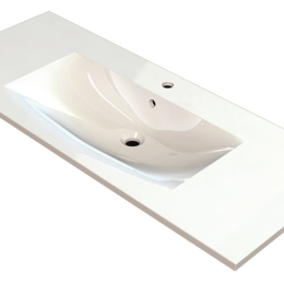 Vasque à encastrer-MARMITE- minéral composite blanc brillant MEGX 1200C