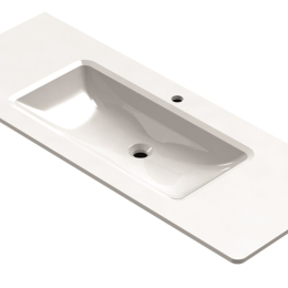 Vasque à encastrer-MARMITE- minéral composite blanc brillant NOBX 1260