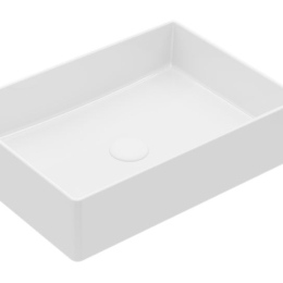 Vasque rectangle blanc mat à poser