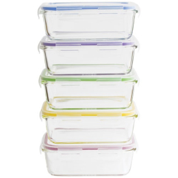 Set 5 Boîtes de conservation rectangulaires 0.85 L