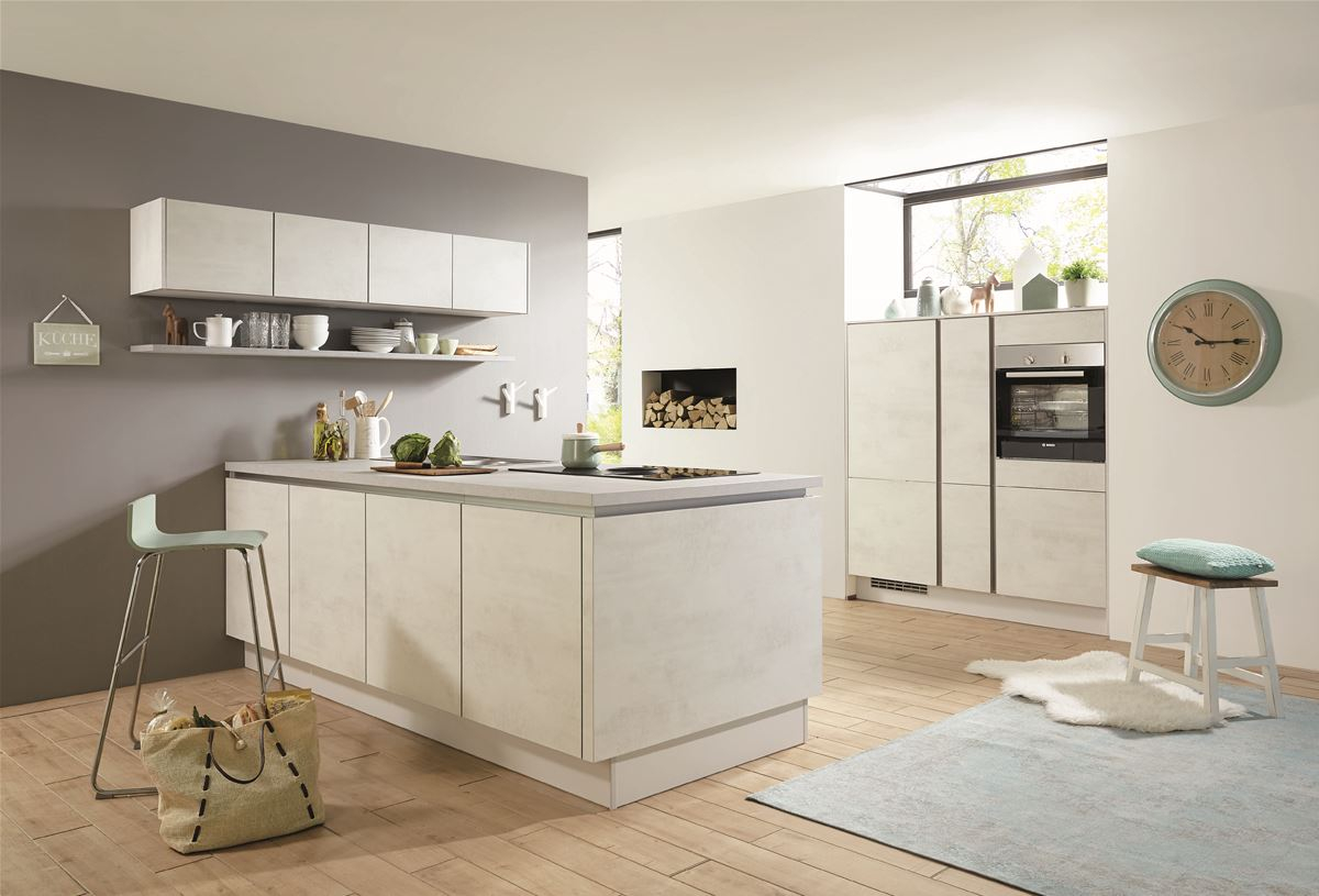 Riva  Décor béton blanc