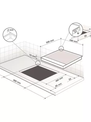 Table de cuisson gaz DPE4620XF