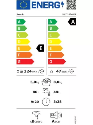 Lave-linge séchant Tout-intégrable WKD28260FR