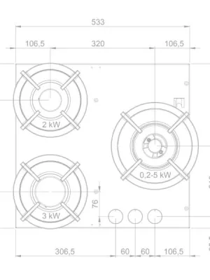 Table de cuisson gaz D56006