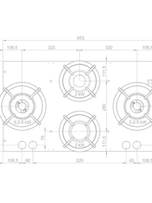 Table de cuisson gaz D56010