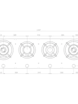 Table de cuisson gaz D56012