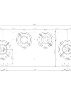 Table de cuisson gaz D56014