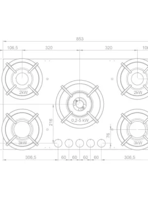 Table de cuisson gaz D56016