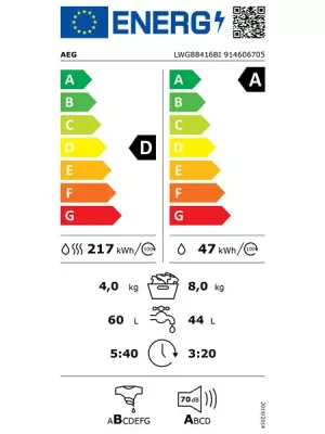 Lave-linge séchant Tout-intégrable LWG88416BI