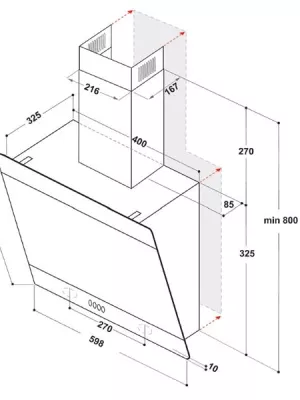 Hotte décorative murale AKR62FLTK