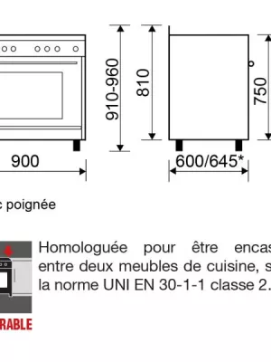 Piano de cuisson mixte GE960CVBK2