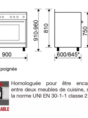 Piano de cuisson gaz GE960CMBK2