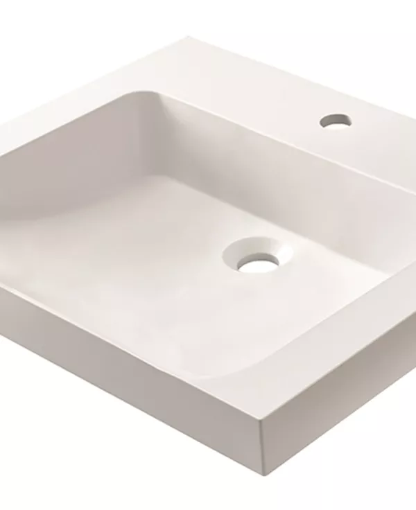 Vasque à encastrer-MARMITE- minéral composite blanc brillant RONX 600C