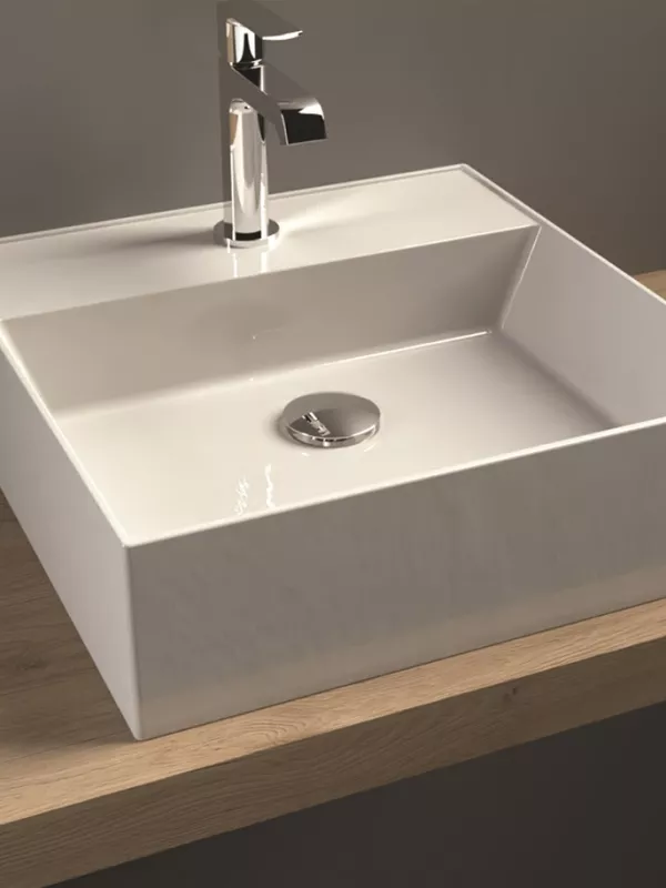 Vasque Anis céramique blanc brillant dim. 500 x 450mm