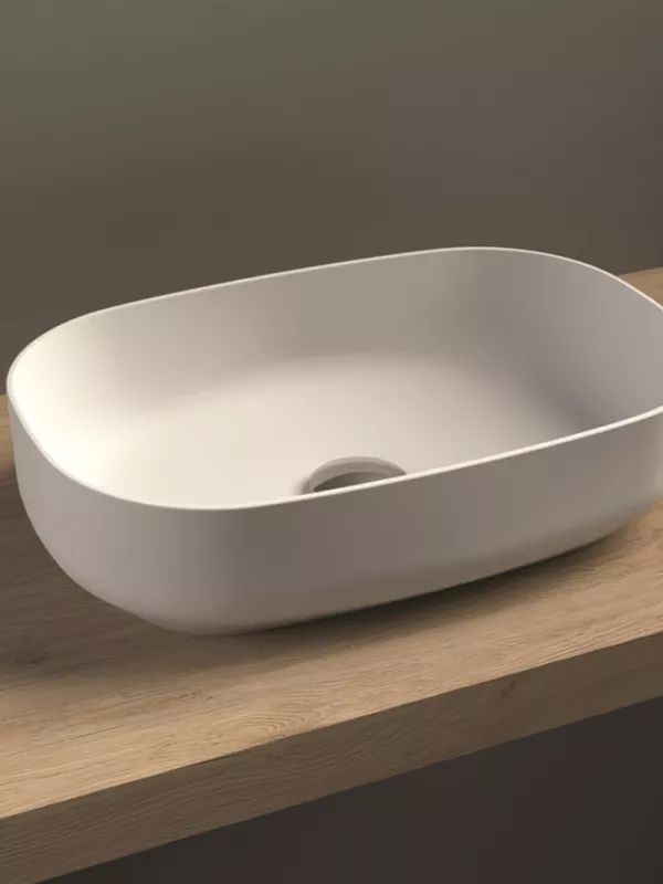 Vasque Hades solid surface blanc mat dim. 400 x 320mm