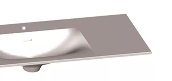 Plan Vasque GSPLAN marbre reconstitué blanc brillant 1200mm