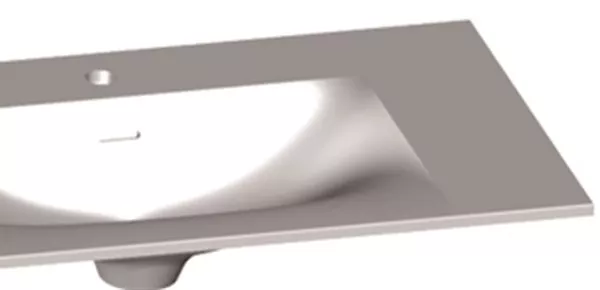 Plan Vasque TEPLAN marbre reconstitué blanc brillant 900mm