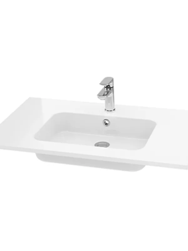 Plan vasque Estia Céramique blanc brillant 80 cm