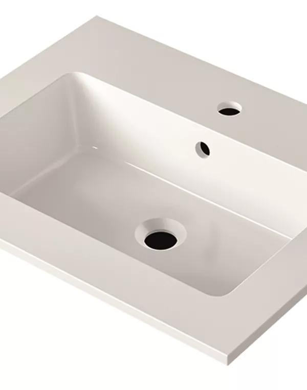 Vasque à encastrer-NICOS INTERNATIONAL- minéral composite blanc brillant MA
