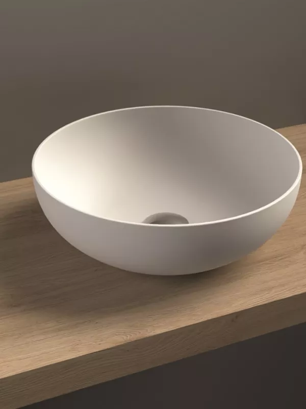 Vasque Hermes solid surface blanc mat diam. 400mm
