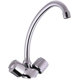 Mélangeur d'évier - bec orientable - NF - Ania chromé